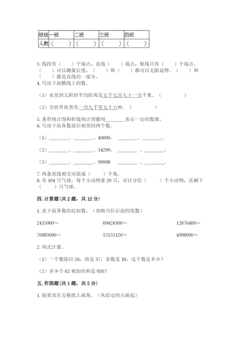 人教版数学四年级上册期末测试卷及答案（新）.docx