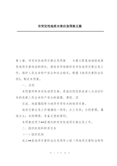 市突发性地质灾害应急预案五篇.docx