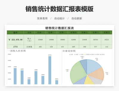 销售统计数据汇报表模版