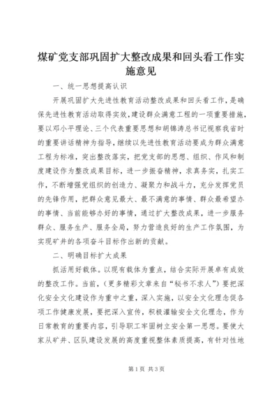 煤矿党支部巩固扩大整改成果和回头看工作实施意见 (4).docx