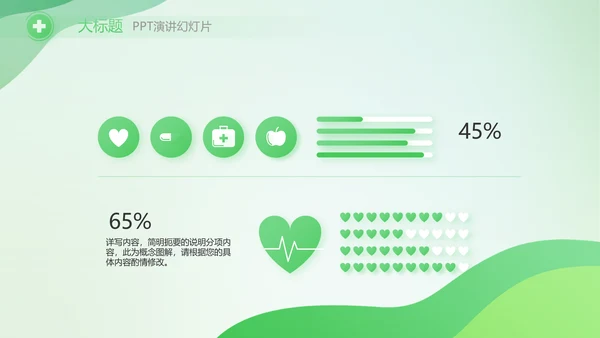 绿色清新医疗药店工作总结汇报PPT