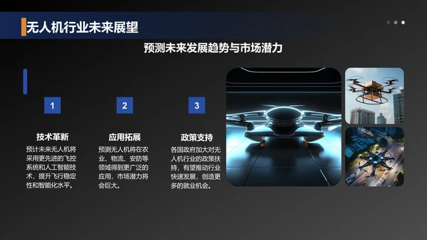 蓝色商务风无人机新品发布会PPT模板