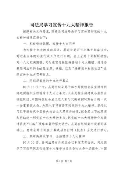 司法局学习宣传十九大精神报告.docx