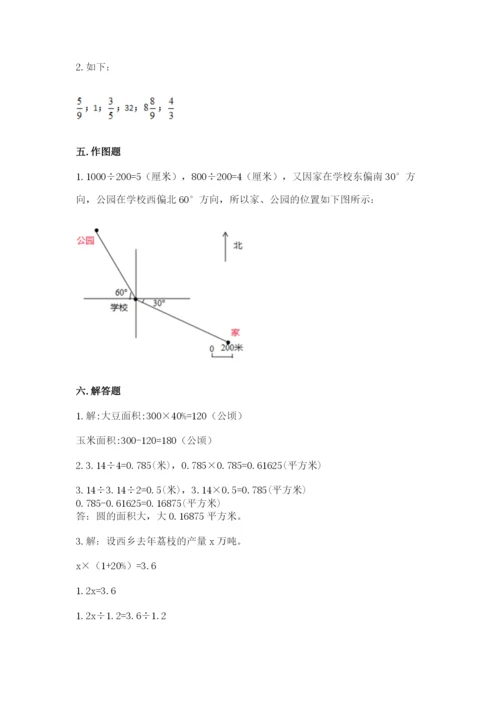 2022人教版六年级上册数学期末测试卷【必考】.docx