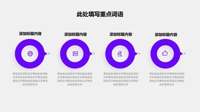 关系页-紫色商务风4项圆形并列关系图