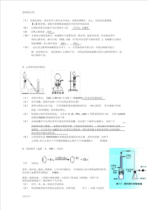 有机化学实验现象断键规律制取等全面