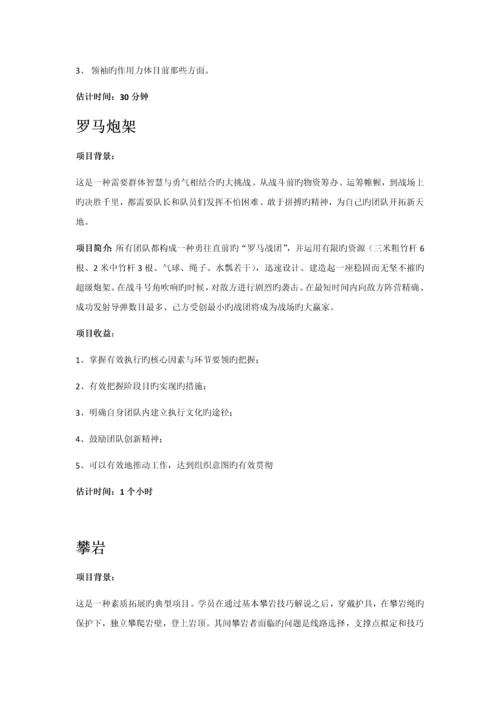 史威夫室内拓展项目大全.docx