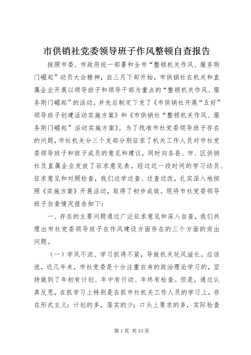 市供销社党委领导班子作风整顿自查报告.docx