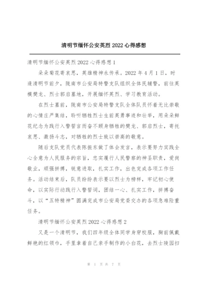 清明节缅怀公安英烈2022心得感想.docx