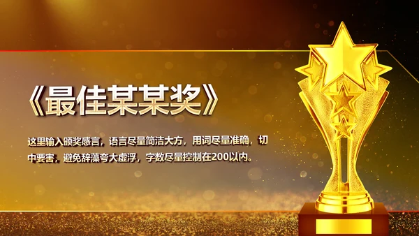 金色大气2019猪年颁奖典礼PPT模板