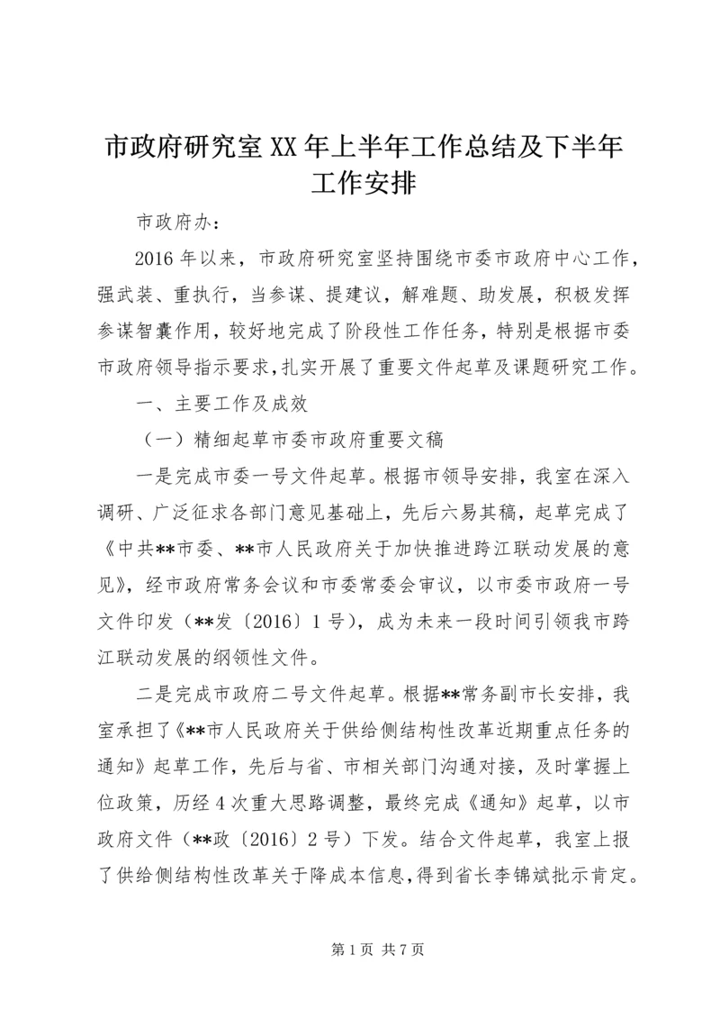 市政府研究室XX年上半年工作总结及下半年工作安排_1.docx