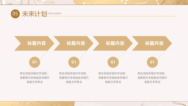 小清新花卉烫金风年中工作总结汇报年度总结PPT模板年中总结