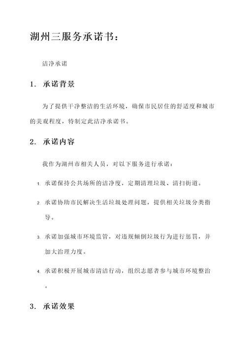 湖州三服务承诺书