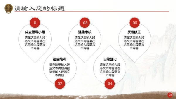 中国风山水画商业通用PPT模板
