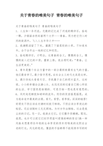 关于青春的唯美句子 青春的唯美句子.docx