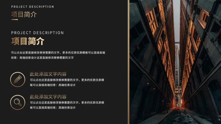 黑金商务汇报PPT模板