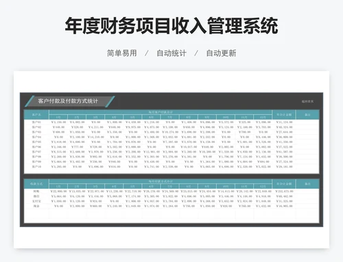 年度财务项目收入管理系统