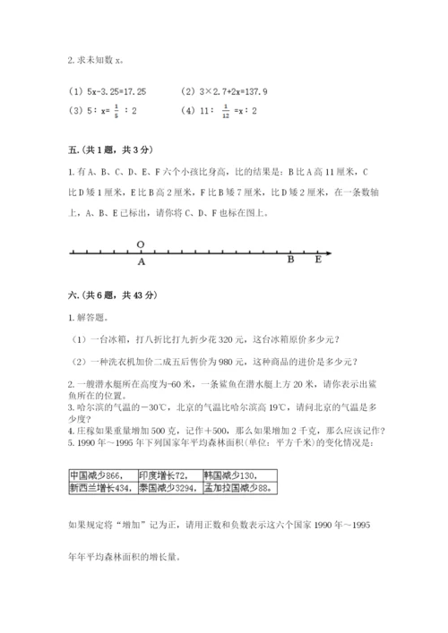 河南省平顶山市六年级下册数学期末测试卷必考题.docx