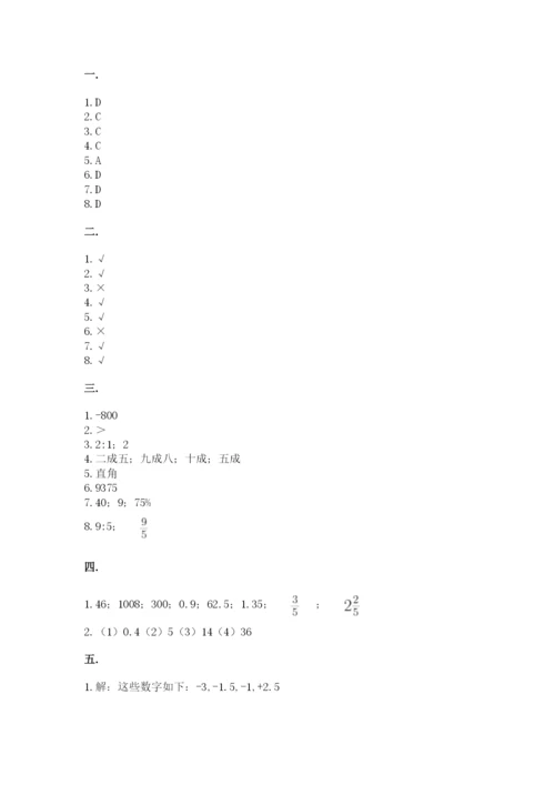 苏教版六年级数学小升初试卷附参考答案（能力提升）.docx