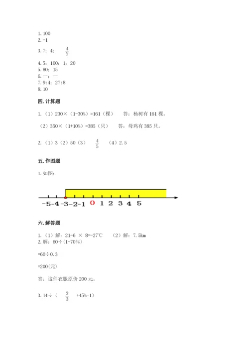 林口县六年级下册数学期末测试卷及参考答案一套.docx