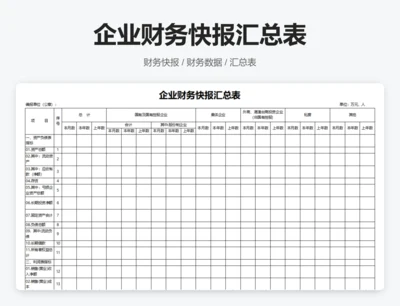 企业财务快报汇总表