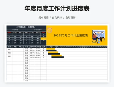年度月度工作计划进度表