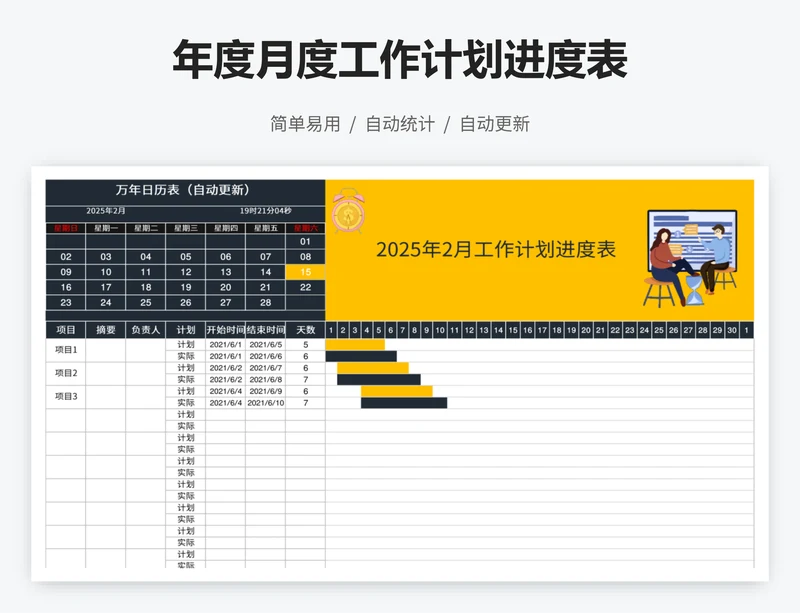 年度月度工作计划进度表