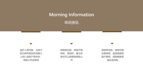 棕色简约风保险销售早会培训