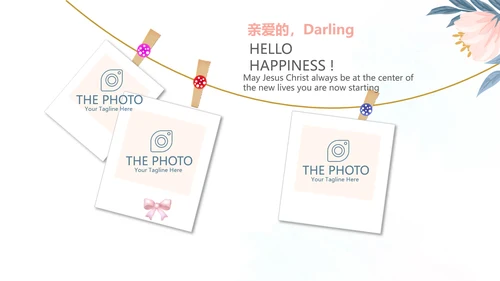 手绘小清新旅行电子相册PPT动态模板