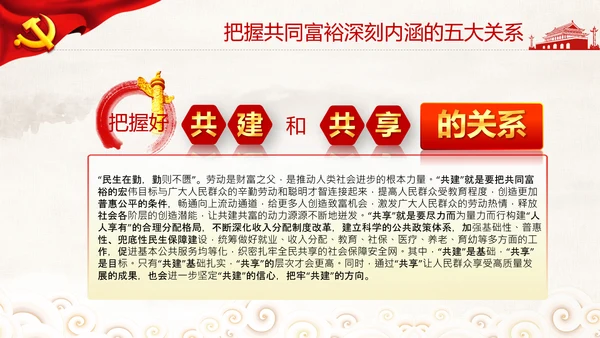 实现共同富裕思想政策意义原则党课PPT模板