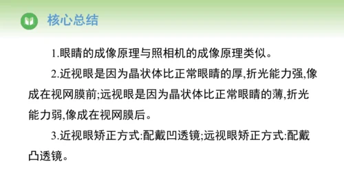 2024-2025学年人教版物理八年级上册5.4 眼睛和眼镜课件（24页ppt）