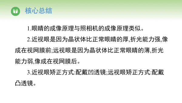2024-2025学年人教版物理八年级上册5.4 眼睛和眼镜课件（24页ppt）