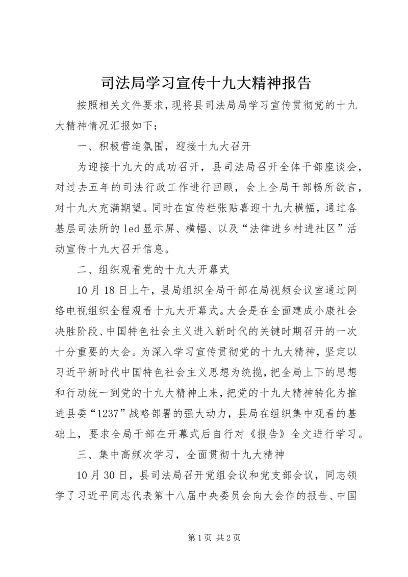 司法局学习宣传十九大精神报告.docx