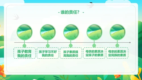 有效亲子沟通幸福家庭春天里的一家人PPT模板