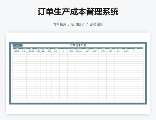 订单生产成本管理系统