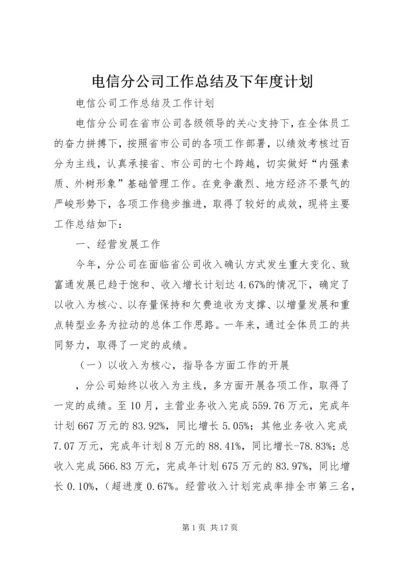 电信分公司工作总结及下年度计划_1.docx