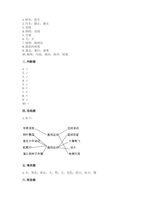 教科版小学科学三年级下册 期末测试卷精品有答案.docx