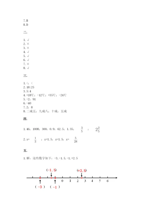 六年级毕业班数学期末考试试卷及一套参考答案.docx