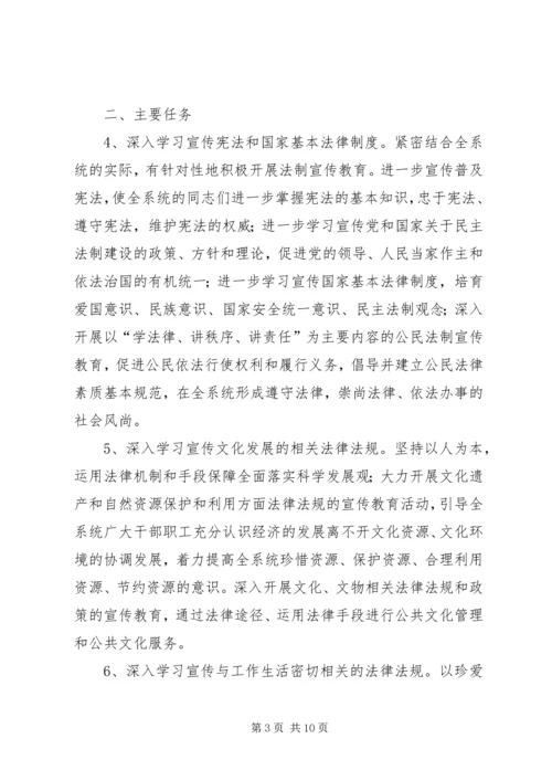 市文化（文物）系统开展法制宣传教育的第五个五年规划 (5).docx