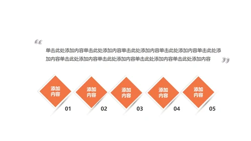 橙色简约风几何商务总结PPT模板
