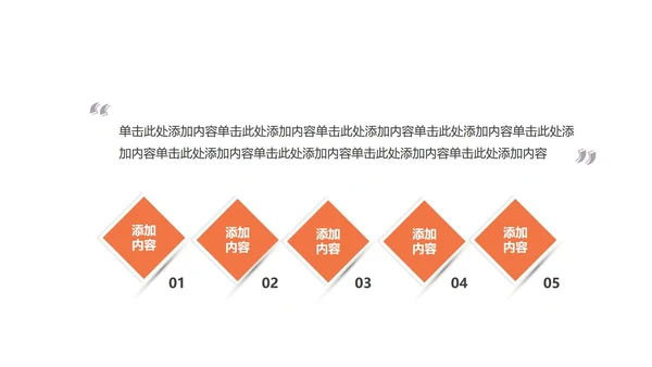 橙色简约风几何商务总结PPT模板