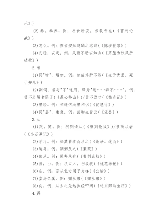 初中语文文言文知识点归纳.docx