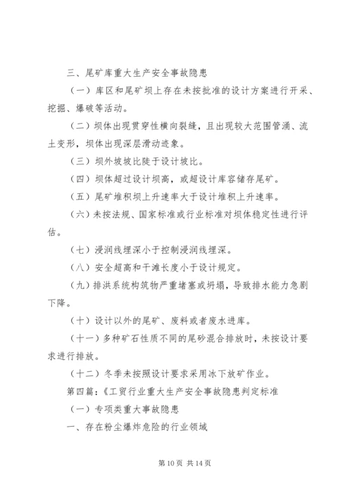 公司一般安全环保事故隐患判定标准.docx