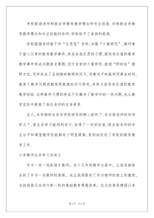 2022小学教师业务学习总结.docx