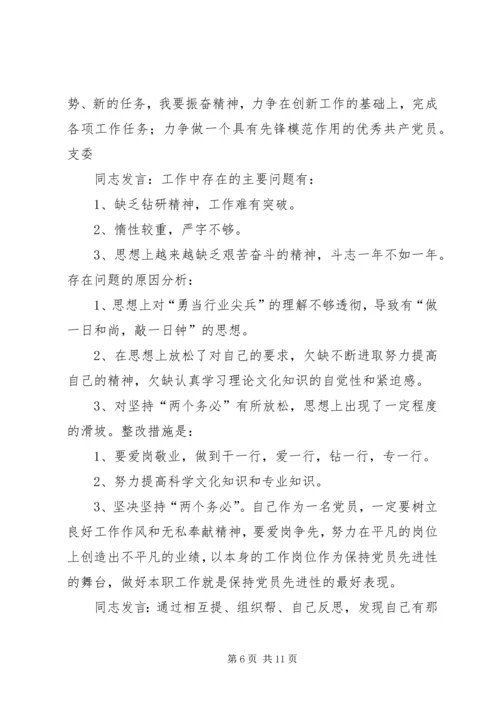 机关第二党支部关于召开专题组织生活会情况的报告 (11).docx