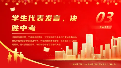 冲刺百日中高考班会通用PPT模板