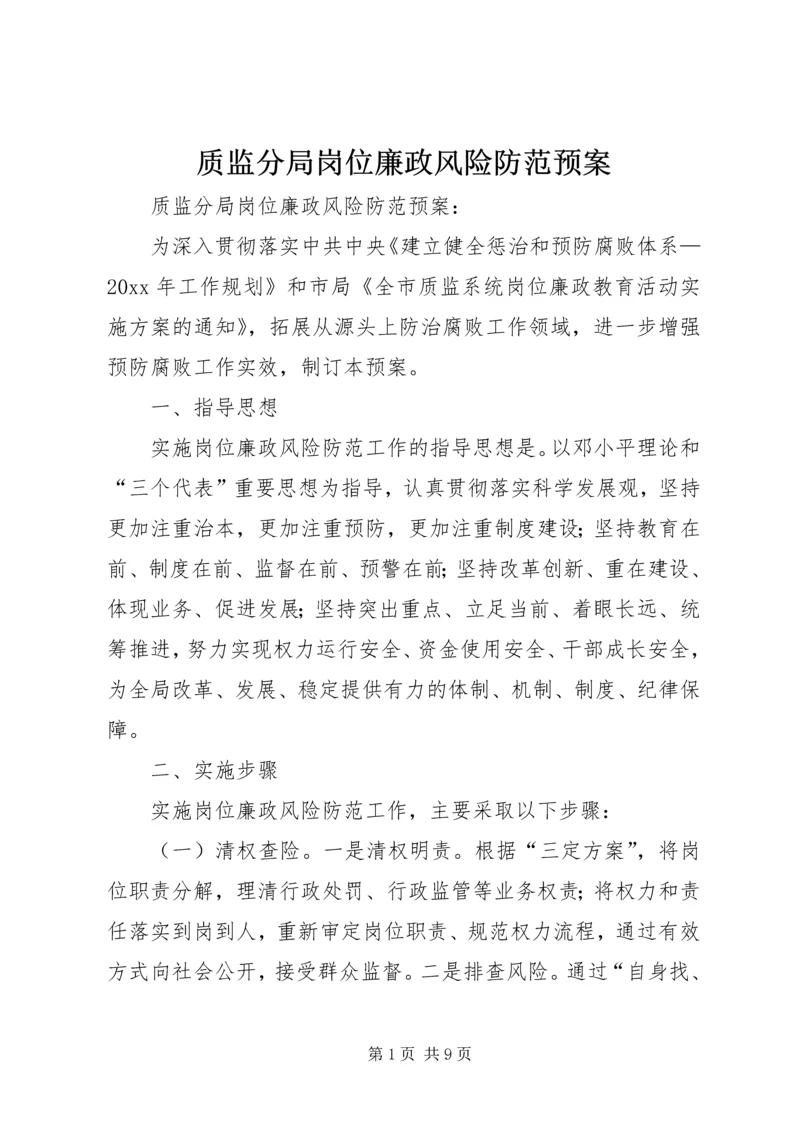 质监分局岗位廉政风险防范预案 (2).docx