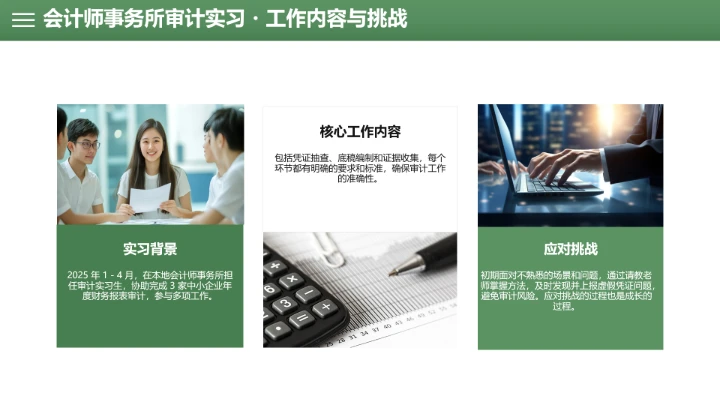 绿色会计学专业大学生职业生涯规划发展展示PPT模版