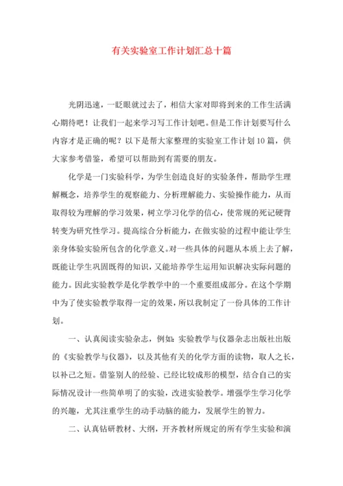 有关实验室工作计划汇总十篇.docx