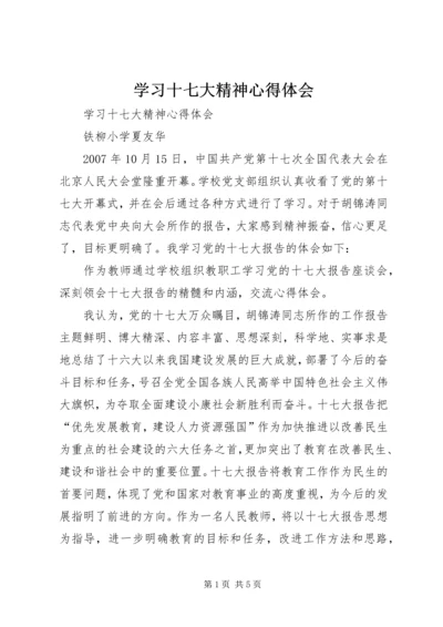 学习十七大精神心得体会 (2).docx